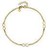 14k Yellow Gold Italian Infinity Symbol and Curb Link Anklet