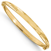 14k Yellow Gold Italian Polished Tapered Bangle Bracelet 7.5in