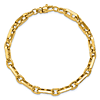 14k Yellow Gold Mixed Mariner and Round Link Bracelet 7.5in