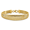 14k Yellow Gold Italian Woven Mesh Graduated Bracelet 7.5in