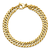 14k Yellow Gold Polished and Satin Reversible Curb Link Bracelet 7.5in