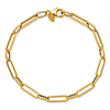 14k Yellow Gold Slender Long Rectangular Link Bracelet 7.5in