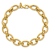 14k Yellow Gold Mixed Oval Cable Link Bracelet 7.5in
