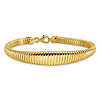 14k Yellow Gold Italian Ridged Graduated Bracelet 7.5in