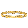 14k Yellow Gold Polished and Textured Panther Link Bracelet 7.5in