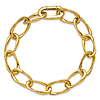 14k Yellow Gold Oval Cable Link Bracelet With Push Clasp 7.5in