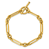 14k Yellow Gold Mixed Fancy Link Toggle Bracelet 7.5in