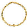 14k Yellow Gold Braided Bracelet with Bead Accents 7.5in
