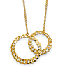 14k Yellow Gold Diamond-cut Interlocked Circles Necklace