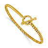 14k Yellow Gold Toggle Bangle Bracelet with Curb Links