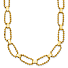 14k Yellow Gold Fancy Beaded Oval Link Necklace