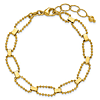 14k Yellow Gold Fancy Beaded Oval Link Bracelet