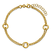14k Yellow Gold Italian Two Strand Circle Link Bracelet