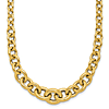 14k Yellow Gold Graduated Circle Link Necklace 16in