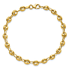 14k Yellow Gold Puffed Mariner Link Charm Bracelet 7.5in