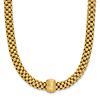 14k Yellow Gold Popcorn Mesh Necklace with Bead Accent