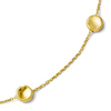 14k Yellow Gold Concave Button Station Necklace 18in