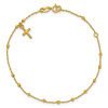 14k Yellow Gold Ladies' Rosary Bracelet with Cross Charm