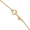 14k Yellow Gold Key Charm Cable Link Anklet 10in
