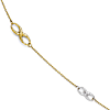14k Two-tone Gold 9in Italian Polished Infinity Station Anklet