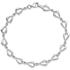 14k White Gold 7 1/2in Textured and Polished Link Bracelet