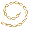 14k Yellow Gold Tapered Oval Link Bracelet 7in
