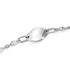 14k White Gold 10in Italian Polished Anklet with Pinched Oval Charms