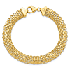 14k Yellow Gold Italian Fancy Strand Bracelet 7.5in