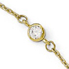 14kt Yellow Gold 9in Cubic Zirconia Station Anklet