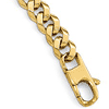 14k Yellow Gold 8in Men's Italian Beveled Curb Link Bracelet 7mm