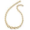 14k Yellow Gold Tapered Oval Link Necklace 17.5in