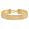 14k Yellow Gold 7.25in Stretch Mesh Bracelet 12mm