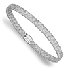 14k White Gold Italian Slender Stretch Bangle Bracelet 7.5in