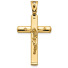 14k Yellow Gold Italian Crucifix Pendant 1.25in