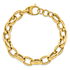 14k Yellow Gold 8in Oval Cable Link Bracelet 10.5mm Wide