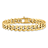 14k Yellow Gold 8in Men's Italian Curb Link Bracelet 9.5mm