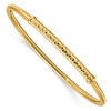 14k Yellow Gold Textured Bar Pull Apart Italian Bangle Bracelet 7in