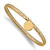 14k Yellow Gold Stretch Mesh Bracelet With Dangle Disc Charm