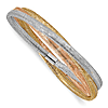 14k Tri-Color Gold Stretch Mesh Intertwined Bracelet
