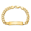 14k Yellow Gold Men's 7mm Curb Link ID Bracelet 8in