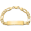 14k Yellow Gold Men's 7mm Figaro Link ID Bracelet 8in