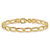 14k Yellow Gold Men's Open Long Rectangular Link Bracelet 8in