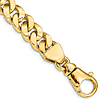 14k Yellow Gold 8.5in Men's Hand Polished Curb Link Bracelet 10mm