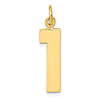 14k Yellow Gold Number 1 Pendant with Polished Finish 3/4in