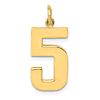 14k Yellow Gold Number 5 Pendant with Polished Finish 3/4in