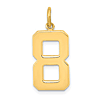 14k Yellow Gold Number 8 Pendant with Polished Finish 3/4in
