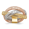 14k Tri-color Gold Ladies' Flexible Mesh Ring