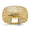 14k Yellow Gold Wide Stretch Mesh Ring