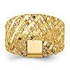 14k Yellow Gold Wide Woven Stretch Ring