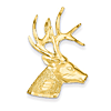 14kt Yellow Gold 1 1/4in Deer Head Pendant